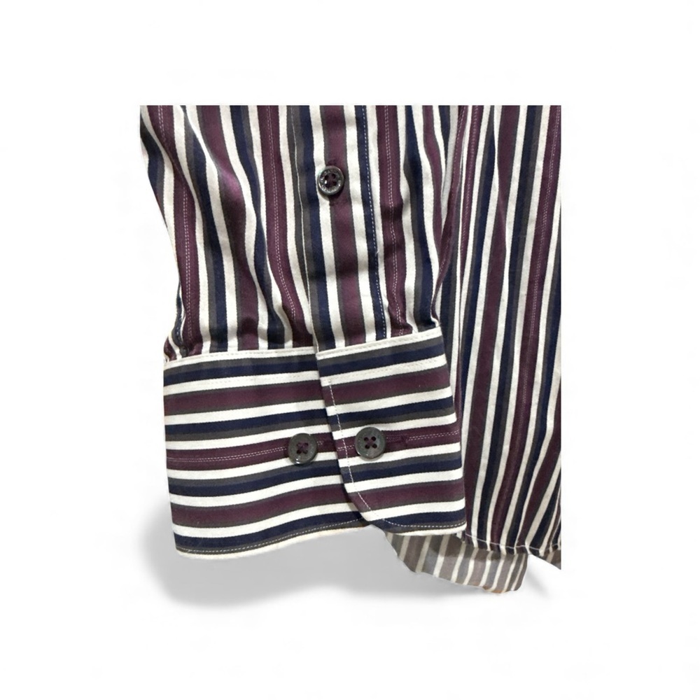 Bugatchi Men’s Dress Shirt 16, 35 Classic Fit Striped L - Picture 5 of 7